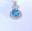 Blue Topaz Round Pendant 2167-385