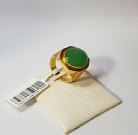 Oblong Jade & 916 Gold Ring 18.29mm