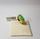 Oblong Jade 916 Gold Ring 17.44mm