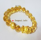 Pi Xiu 1 Ball 999 Gold 4.2g And Citrine 10mm Bracelet 738