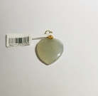 Heart Green Jade & 916 Gold Pendant 35.03mm