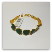 5 Heart Jade & 916 Gold Bracelet Set 165mm